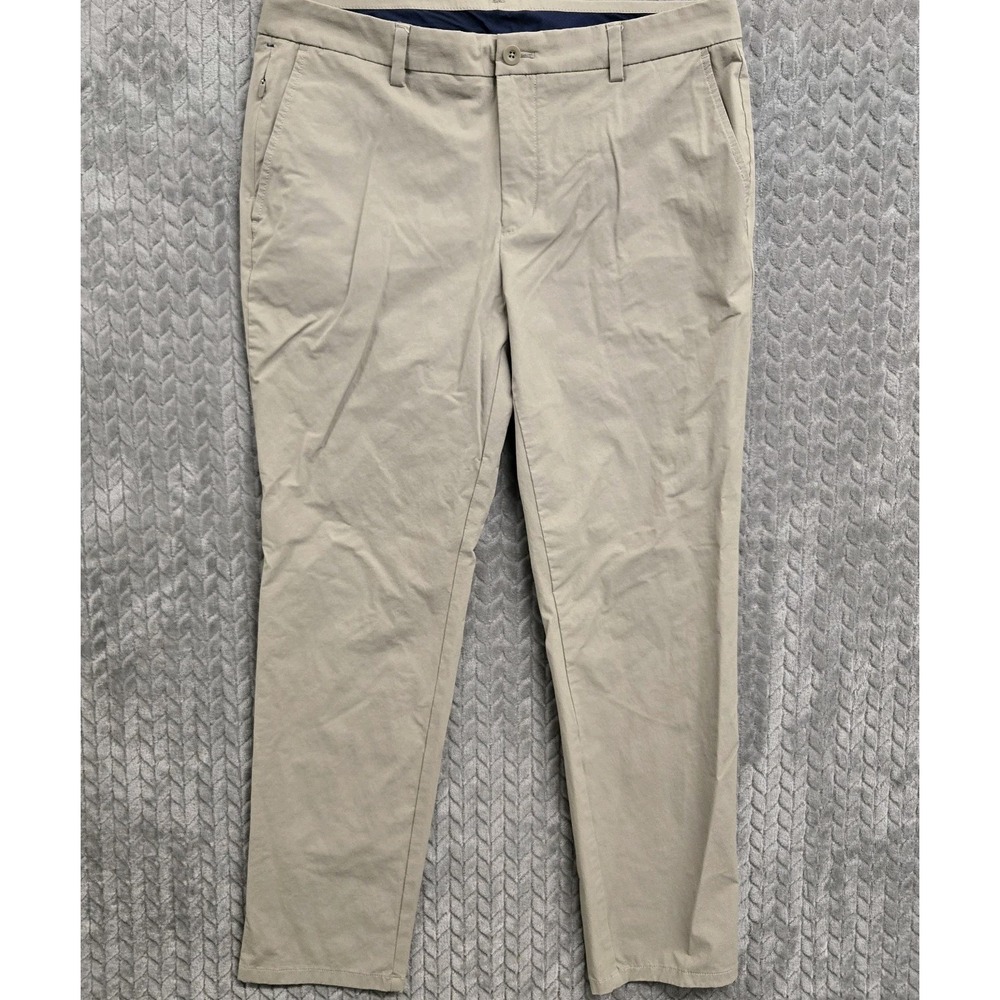Vineyard‎ Vines Mens On The Go Pants Chino Stretch 36x32 Khaki Golf Performance